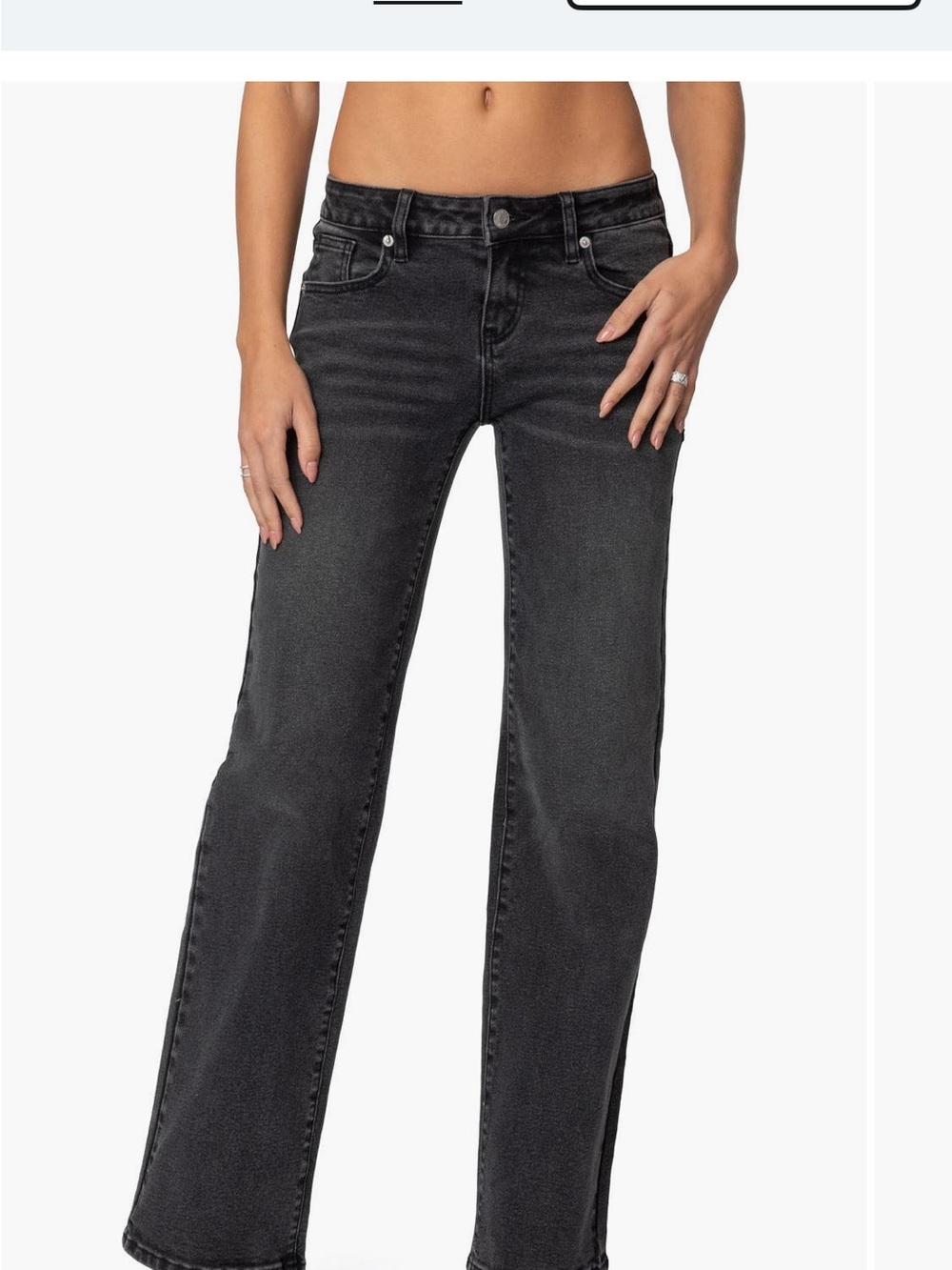 Edikted Black Flare Jeans - Wide Leg